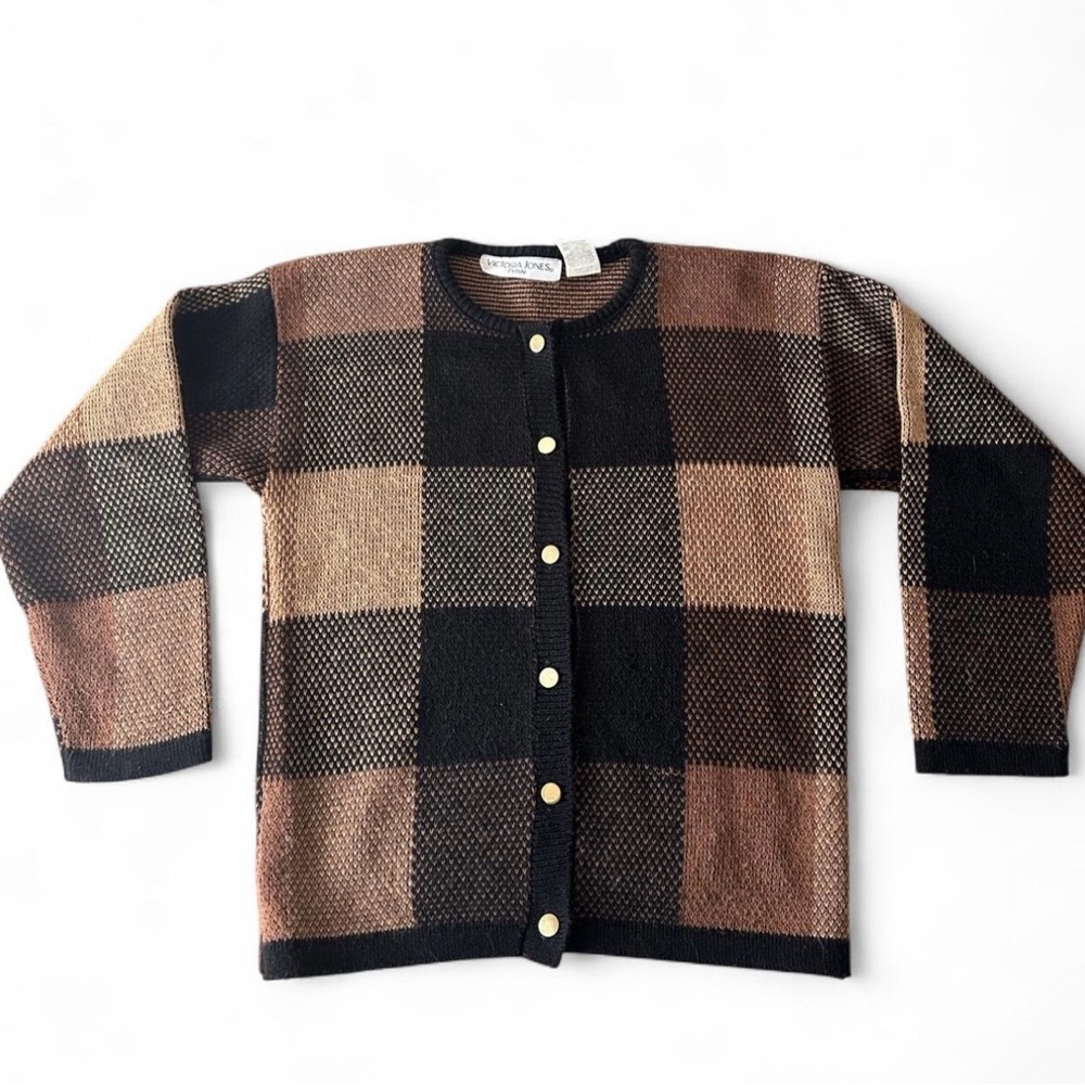 Victoria Jones plaid cardigan